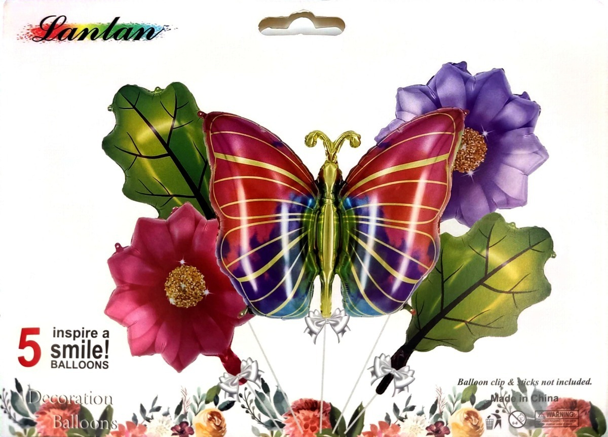 Bouquet Kit Globos Mariposa Encanto Hojas Flores Promo Top - Imagen 3