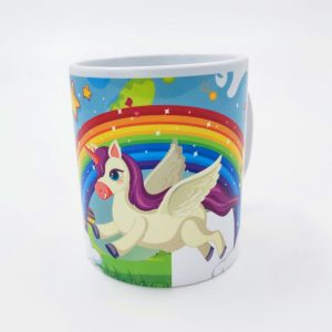 Mug Taza Pocillo Porcelana Unicornio Arcoiris