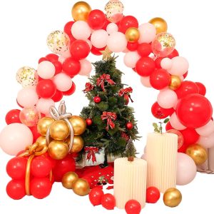 Navidad Globos Blanco Rojo Dorado Regalo Fi Año Comprar Ya
