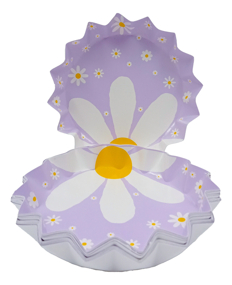 Platos Estrella Decoracion Planta Morado Flor Margarita Hoy