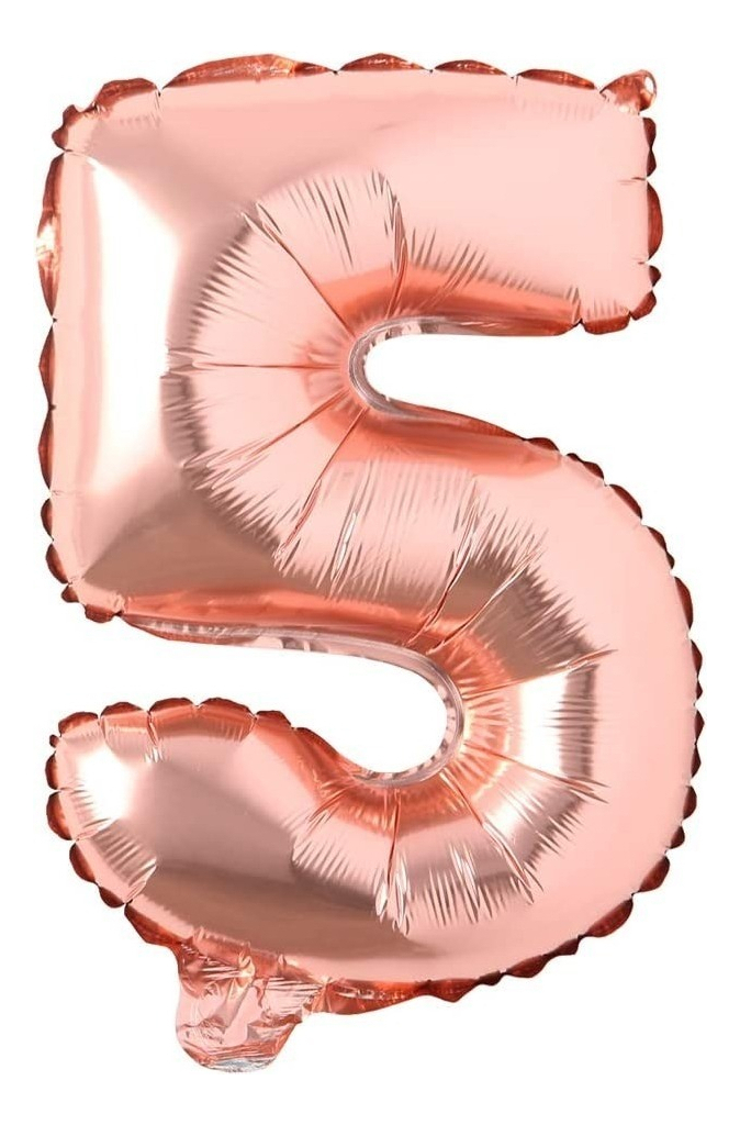 Globo Numero Oro Rosa 1 2 3 4 5 6 7 8 9 0 Altura 40cm Barato - Imagen 6