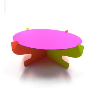 Base Torta Ponqué Pastel 3 Niveles Neón Fiesta