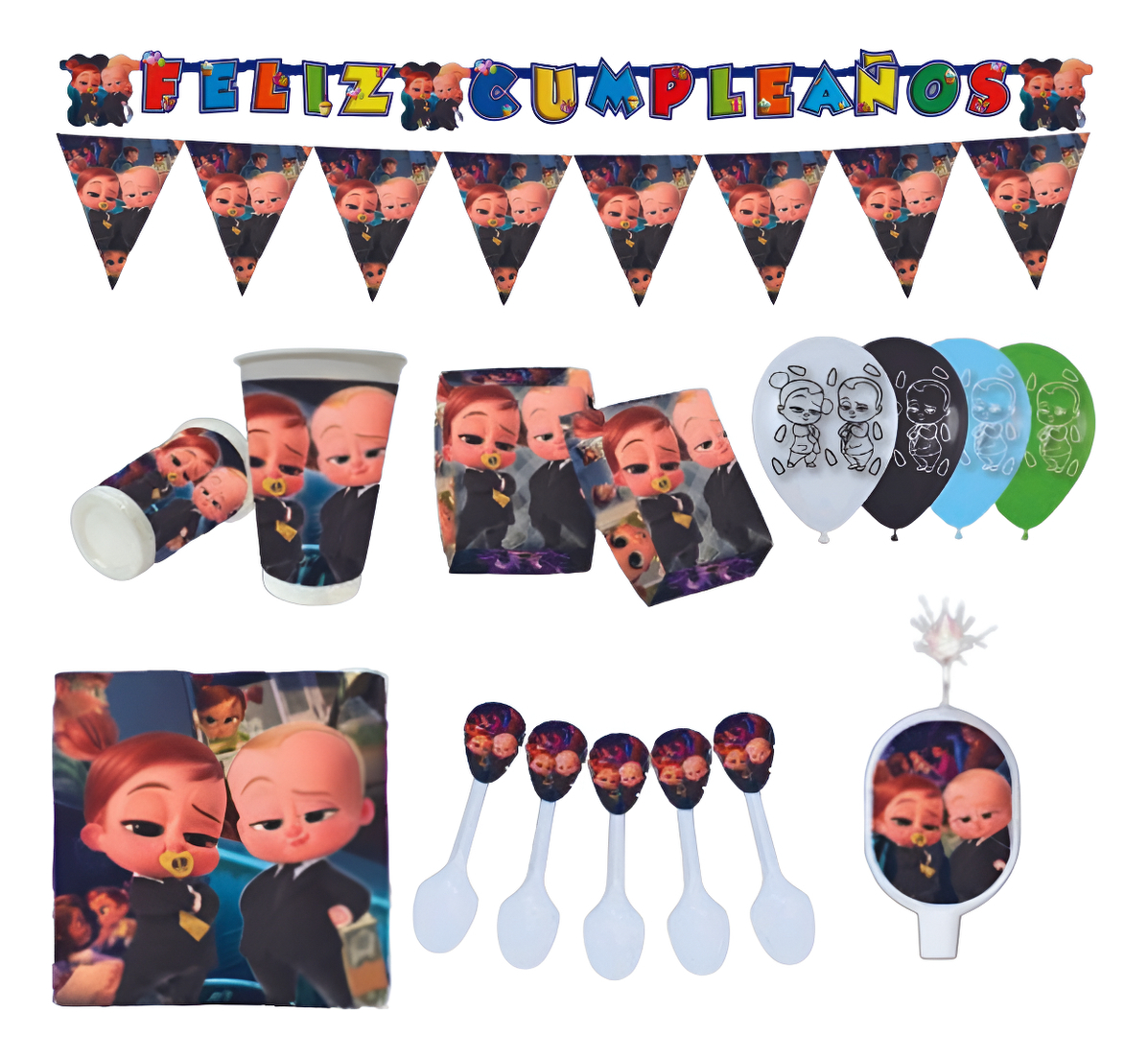 Kit Jefe Paales Bebe Baby Shower Mantel Cumpleaños Globos