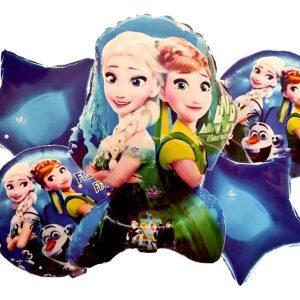 Bouquet Globos Frozen Ana Azul Cumpleaños Princesas Hielo