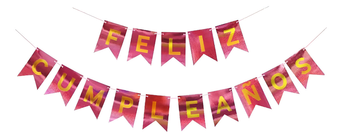 Guirnalda Feston Letrero Feliz Cumpleaños 2 Metros Largo - Imagen 30