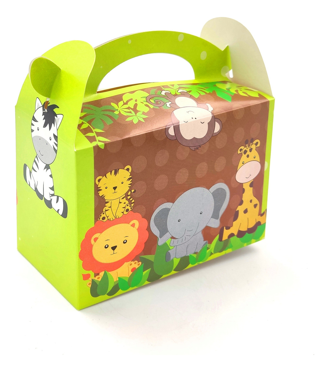 Caja Feliz Fiesta X12 Unidades Animales Selva Oferta - Imagen 2