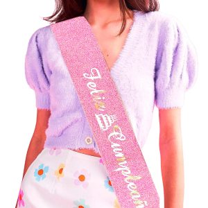 Princesa Tiara Cumpleaños Banda Cumpleaños Corona Rosado