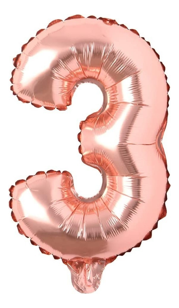 Globo Numero Oro Rosa 1 2 3 4 5 6 7 8 9 0 Altura 40cm Barato - Imagen 5
