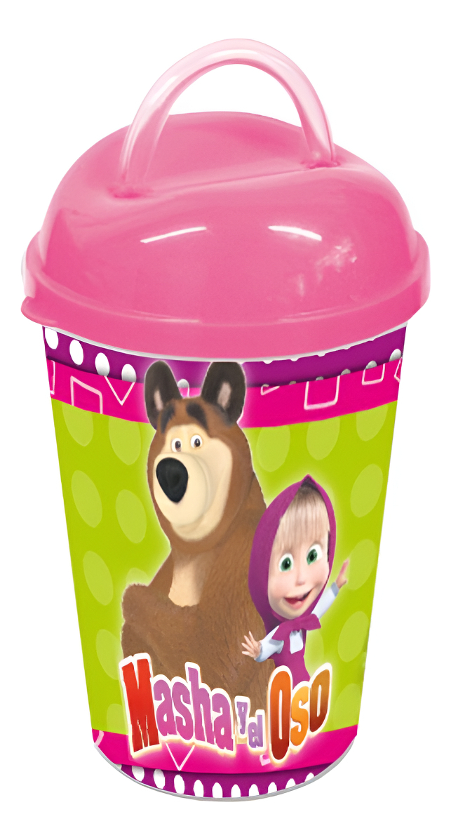 Vaso Pitillo Fiesta Masha Oso Rosado Cumpleaños Mesa X6 Ya