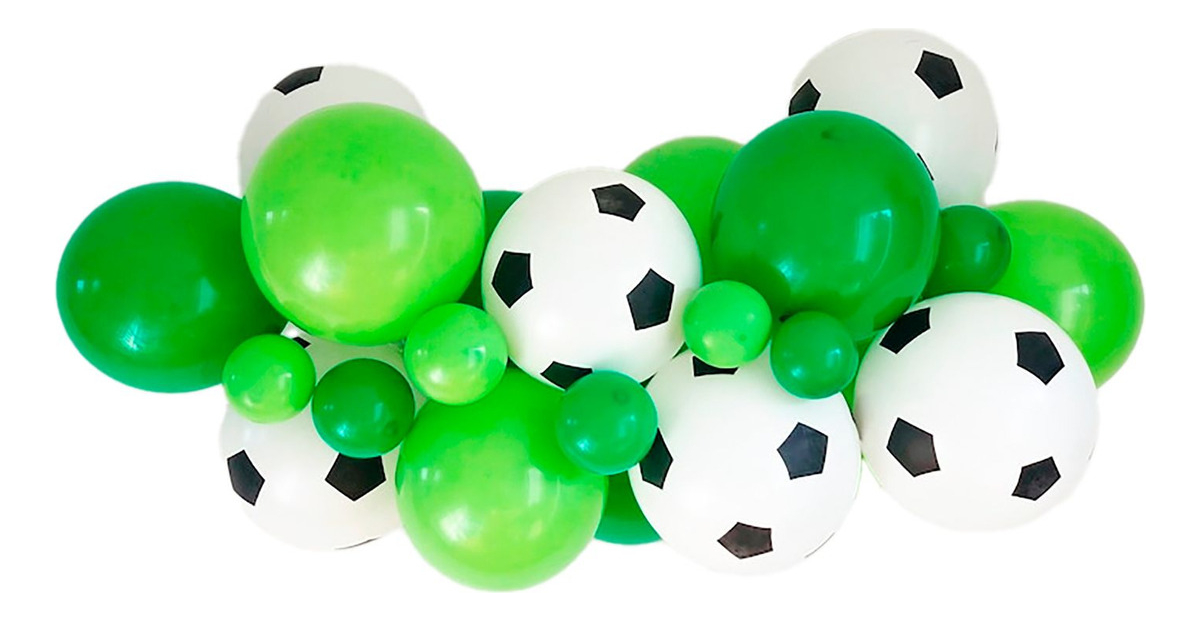 Semi Arco Globos Futbol Verde Lima Balon Fiesta Oferta Promo