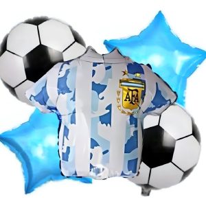 Bouquet Globos Camiseta Argentina Messi Fútbol Balón Fiesta