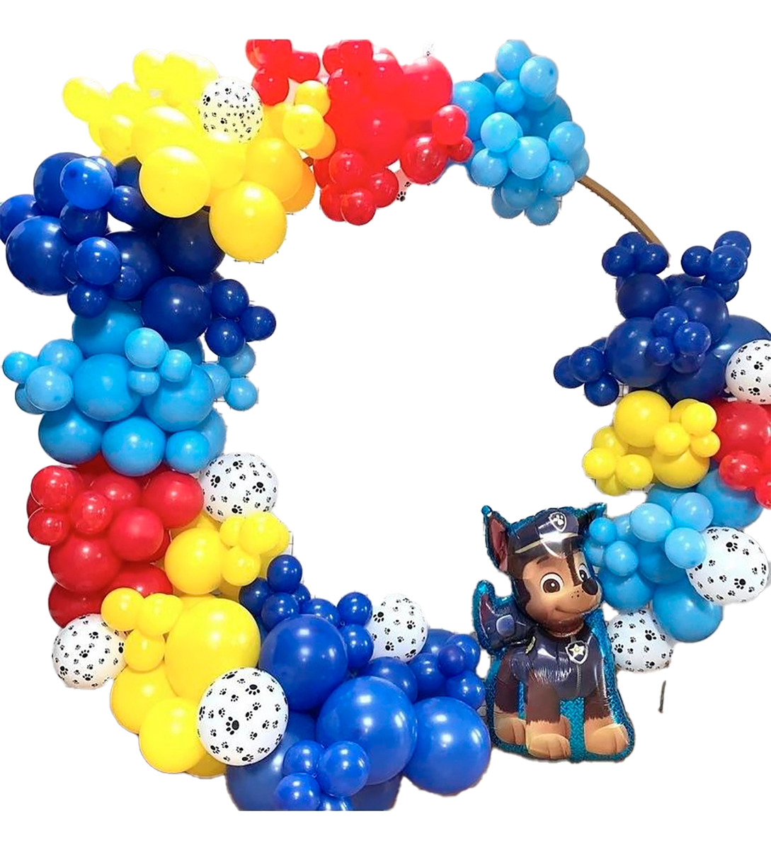 Arco Globos Patrulla Canina Amarillo Rojo Azul Mascota Perro