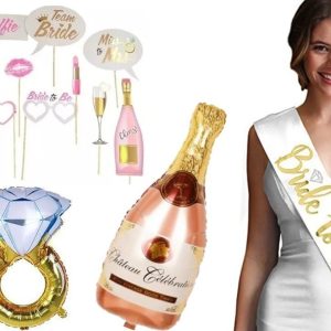 Despedida Soltera Selfie Photo + Banda + Globo Anillo + Bot