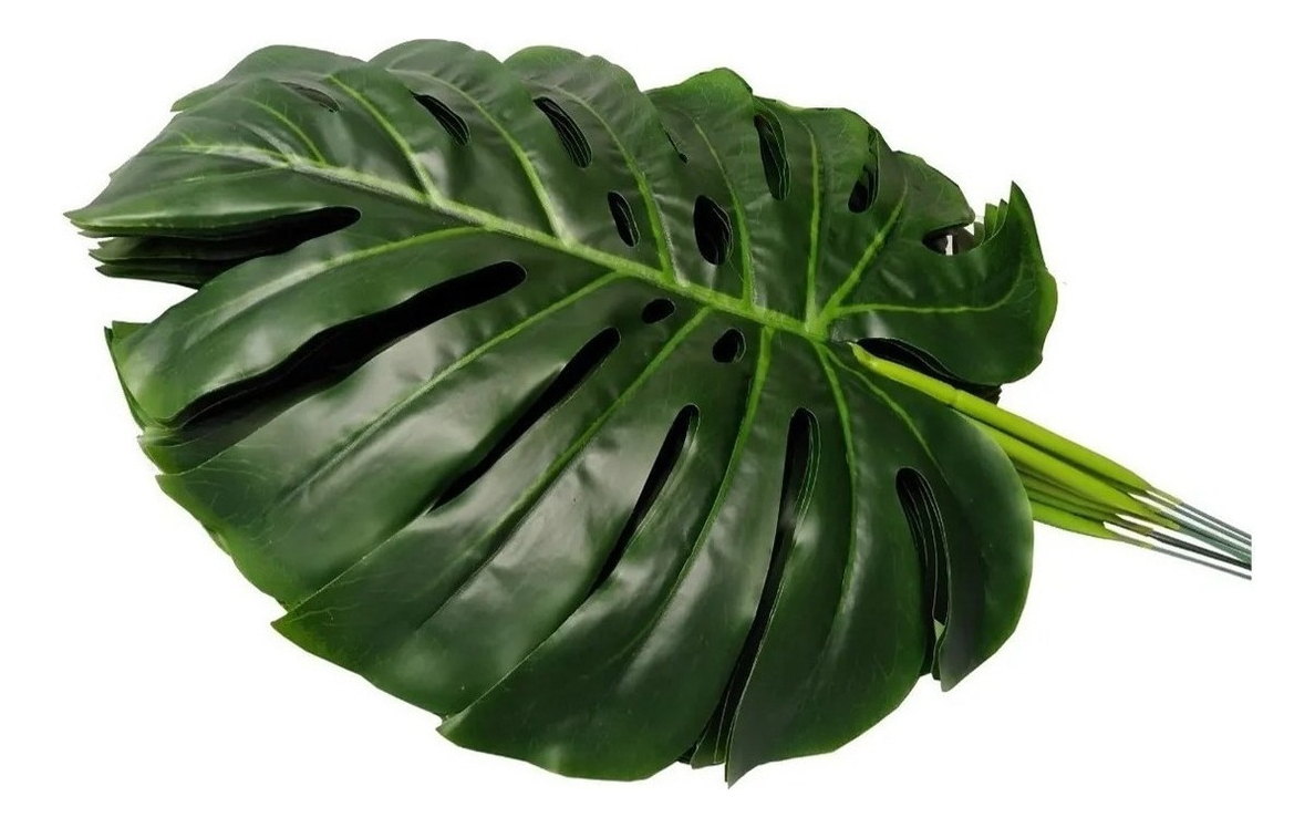 6 Hojas Jungla Selva Follaje Artificial 27x30 Decorativas