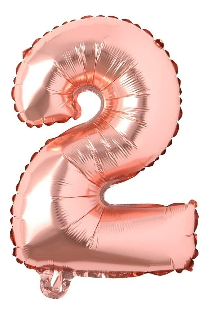 Globo Numero Oro Rosa 1 2 3 4 5 6 7 8 9 0 Altura 40cm Barato - Imagen 4