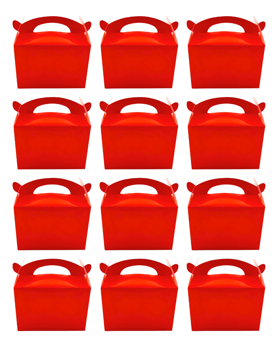 Caja Feliz Fiesta X12 Unidades Rojo Unicolor Promo - Imagen 4