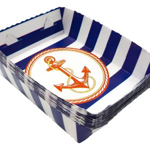 12 Platos Decorativos Marinero Mar Azul Naval