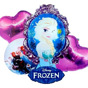 Bouquet Globos Frozen Morado Espejo Princesa Hielo Comprar