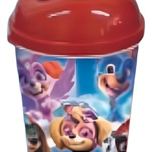 Vaso Pitillo Patrulla Canina Rojo Decoración Mesa X12