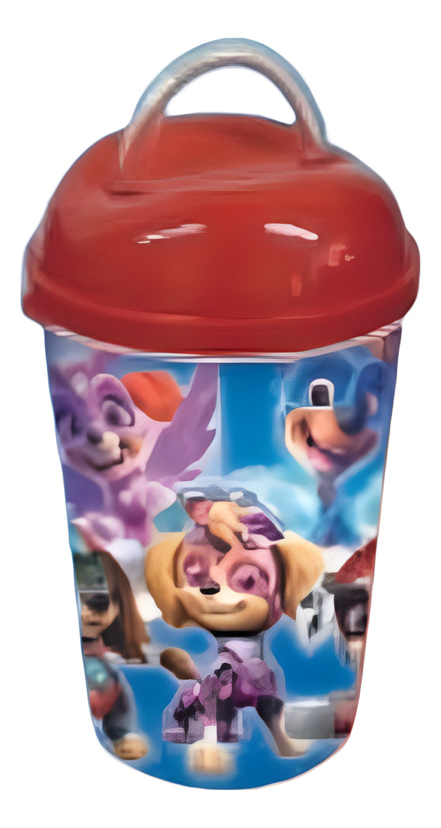Vaso Pitillo Patrulla Canina Rojo Decoracion Mesa X12 Oferta