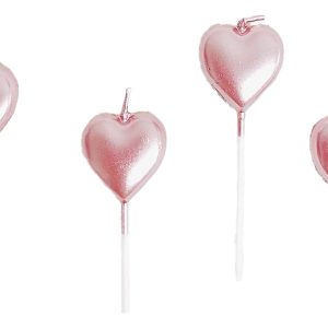 Velas Pastel Torta Ponque Cumpleaños Corazon Oro Rosa Oferta