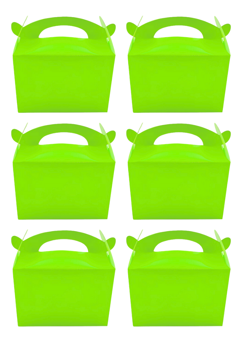 Caja Feliz Fiesta X6 Unidades Verde Unicolor Neon - Imagen 3