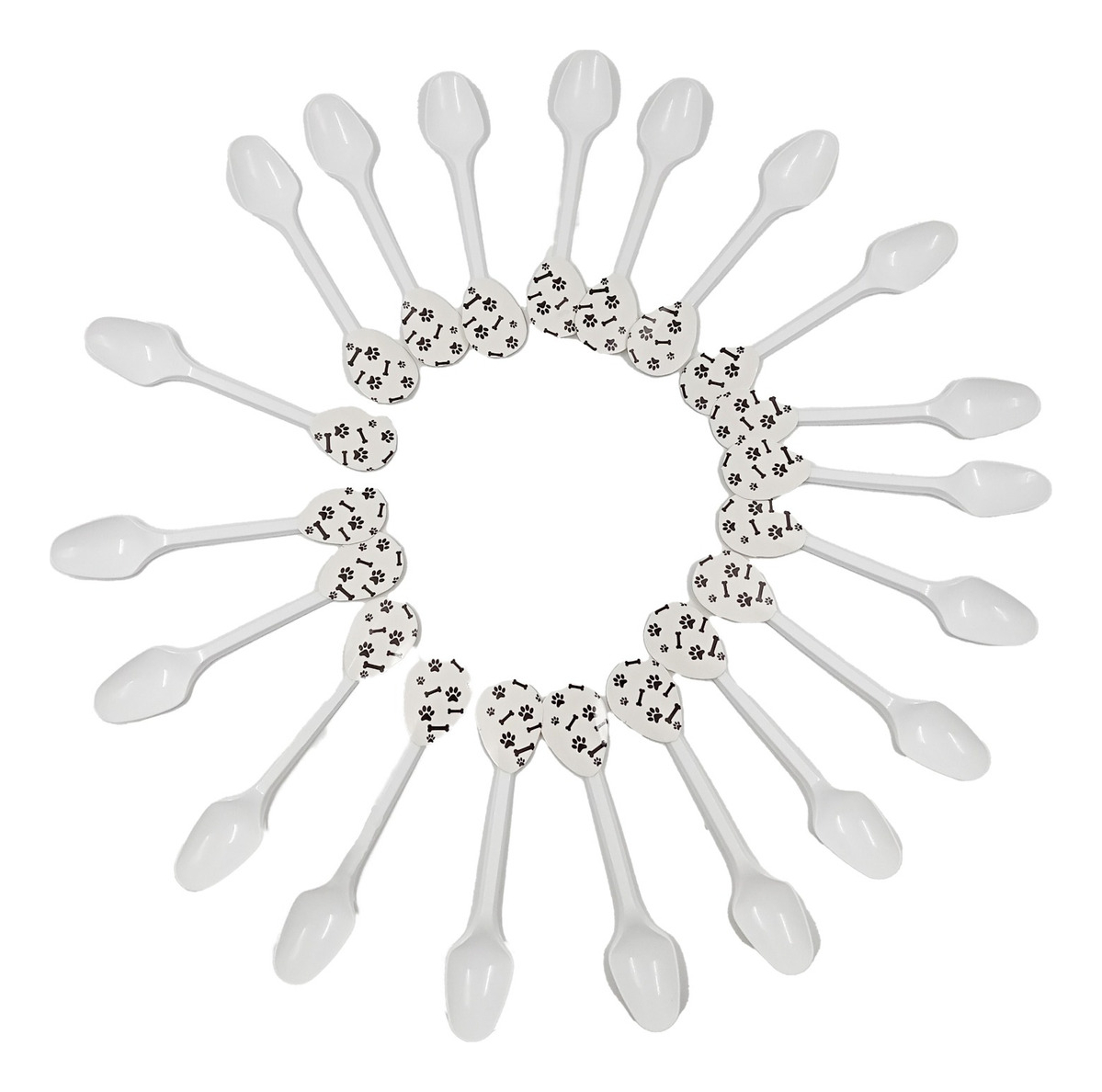 Cucharas Huellas Huesos Mascotas Ponque Decoracion X12 Promo