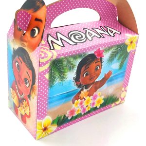 Caja Cajita Feliz Fiesta X12 Unidades Baby Moana Rosado