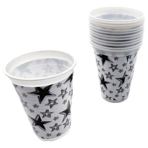 Vasos Fiesta Estrellas Negro X12 Unit Promo Original Oferta