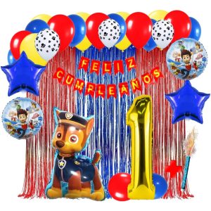 Decoracion Kit Globos Cumpleaños Chase Paw Patrol Patrulla