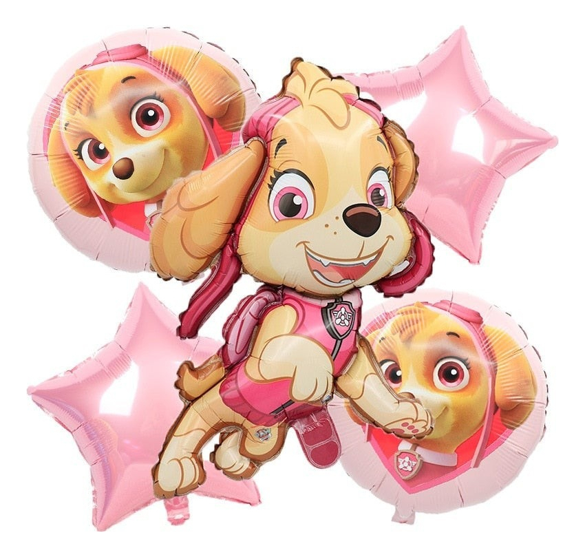 Kit Bouquet Globos Paw Patrol Patrulla Canina Perra Skye