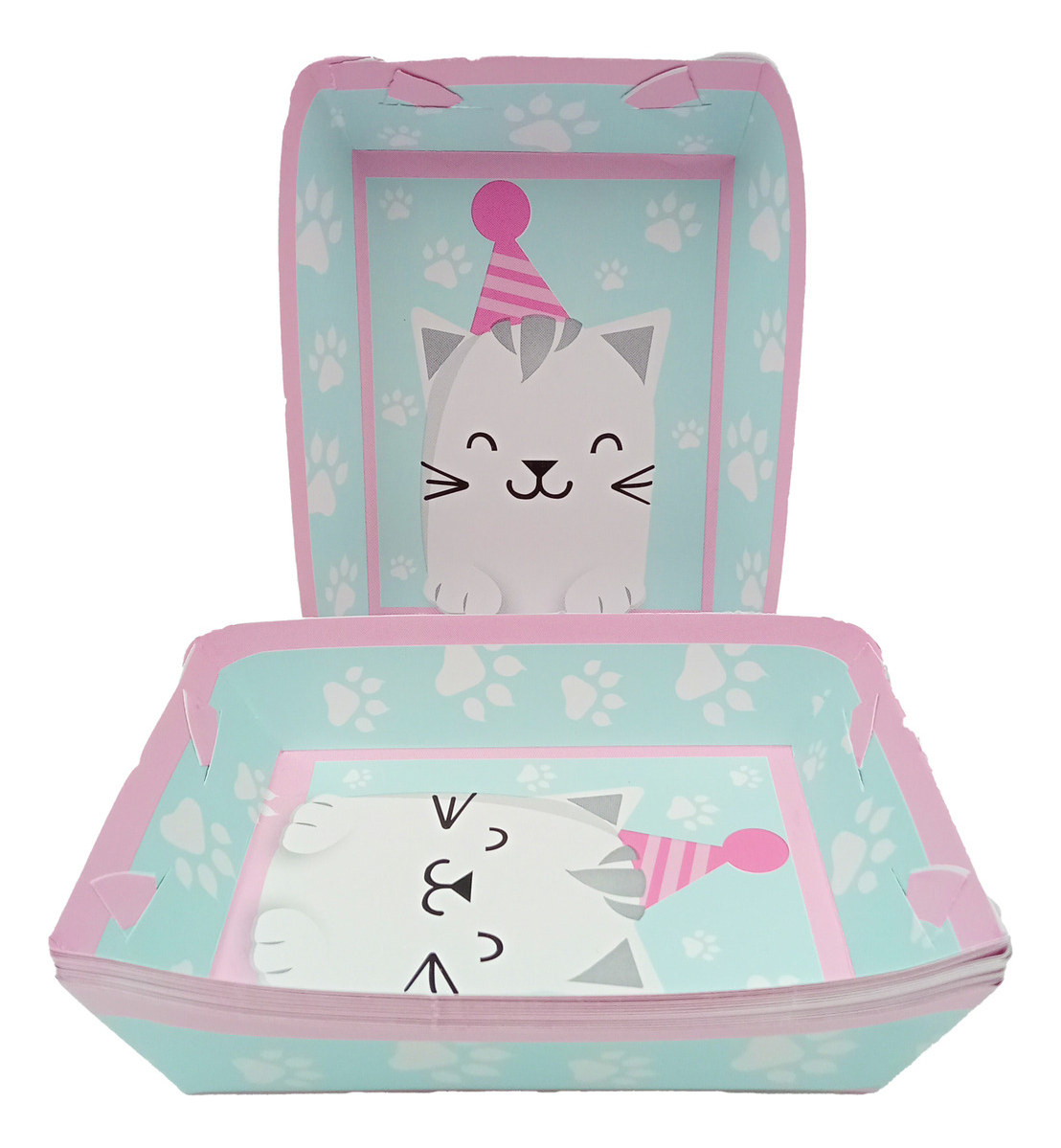 Platos Ponque Gato Gatito Huellas Cumpleaños Fiesta Comprar