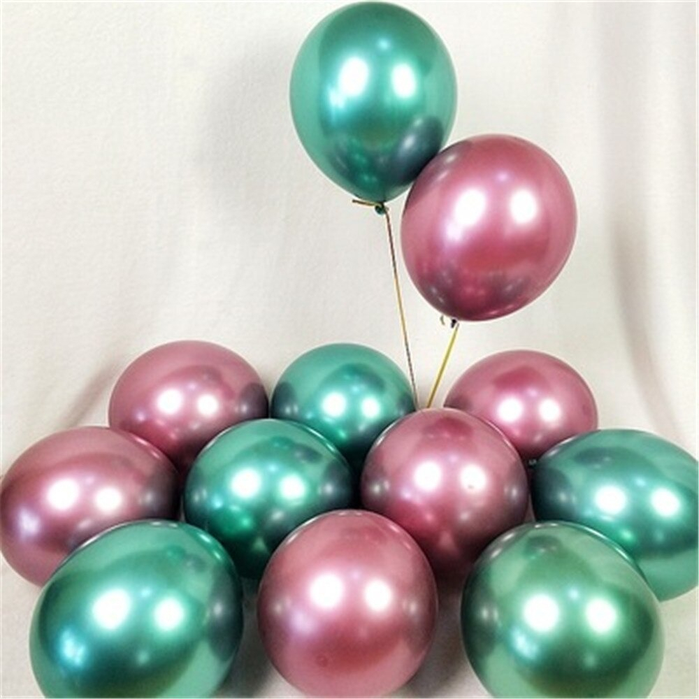 Globos Latex Cromado Reflex Verde Fucsia R12 30cm X12 Promo - Imagen 2