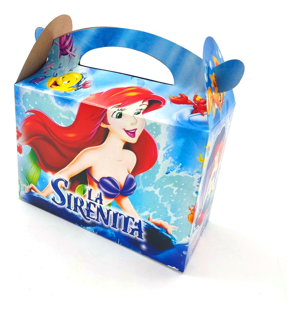 Caja Feliz Fiesta X6 Unidades Princesa Sirenita Promo