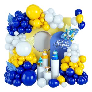Arco Decoracion Globo Azul Amarillo Blanco Oferta Original