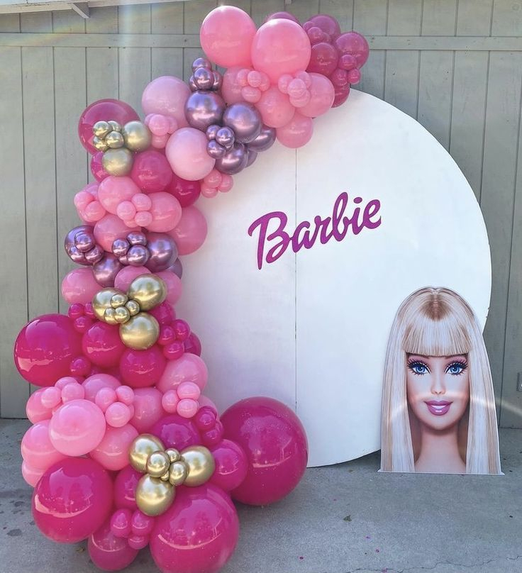 Arco Globos Redondos Dorado Rosado Niña Promo Original Top - Imagen 2