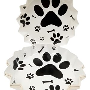 Platos Fiesta Estrella Huellas Huesos Mascotas Pastel X12un