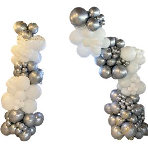 Decoracion Blanco Plateado Arco Boda Cumpleaños Y Grado