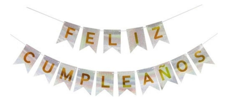 Guirnalda Feston Letrero Feliz Cumpleaños 2 Metros Largo - Imagen 6