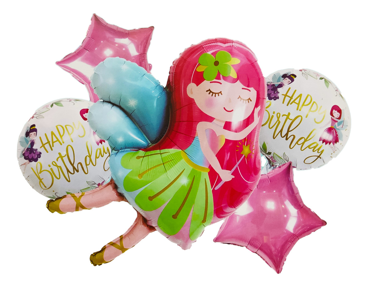 Bouquet Kit Globos Decoracion Hada Niña Magia Campanita Ya