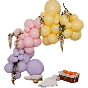 Semi Arco Globos Morado Rosado Amarillo Pastel Oficina Envío