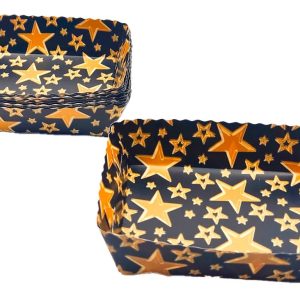 Platos Fiesta Negro Dorado Estrellas X 12 Promo Original