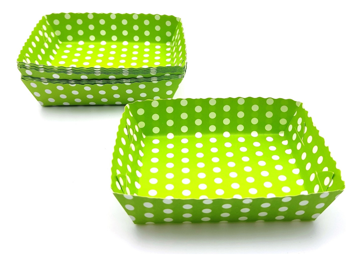 Kit Fiesta Vasos Platos Polka Neon Verde X 12 Units Promo - Imagen 2