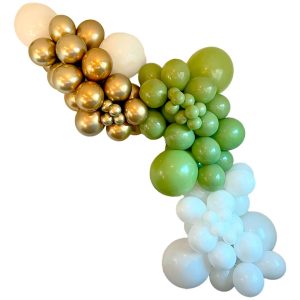 Arco Decoracion Globos Dorado Verde Blanco Selva Comprar