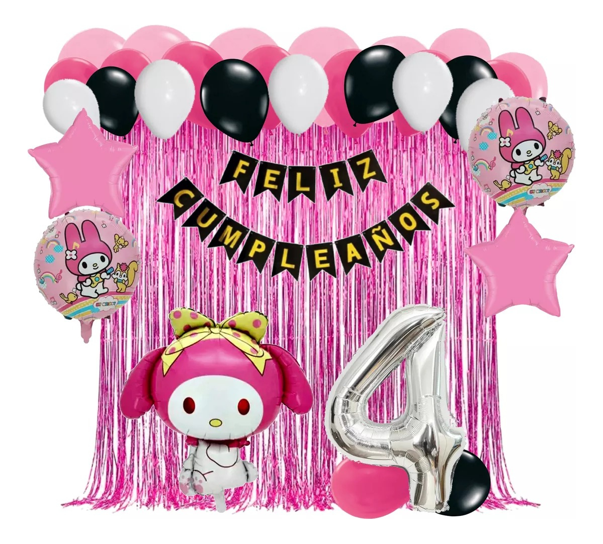 Globo Fiesta Cumpleaños Decoracion Melody Kuromi Hello Kitty - Imagen 4