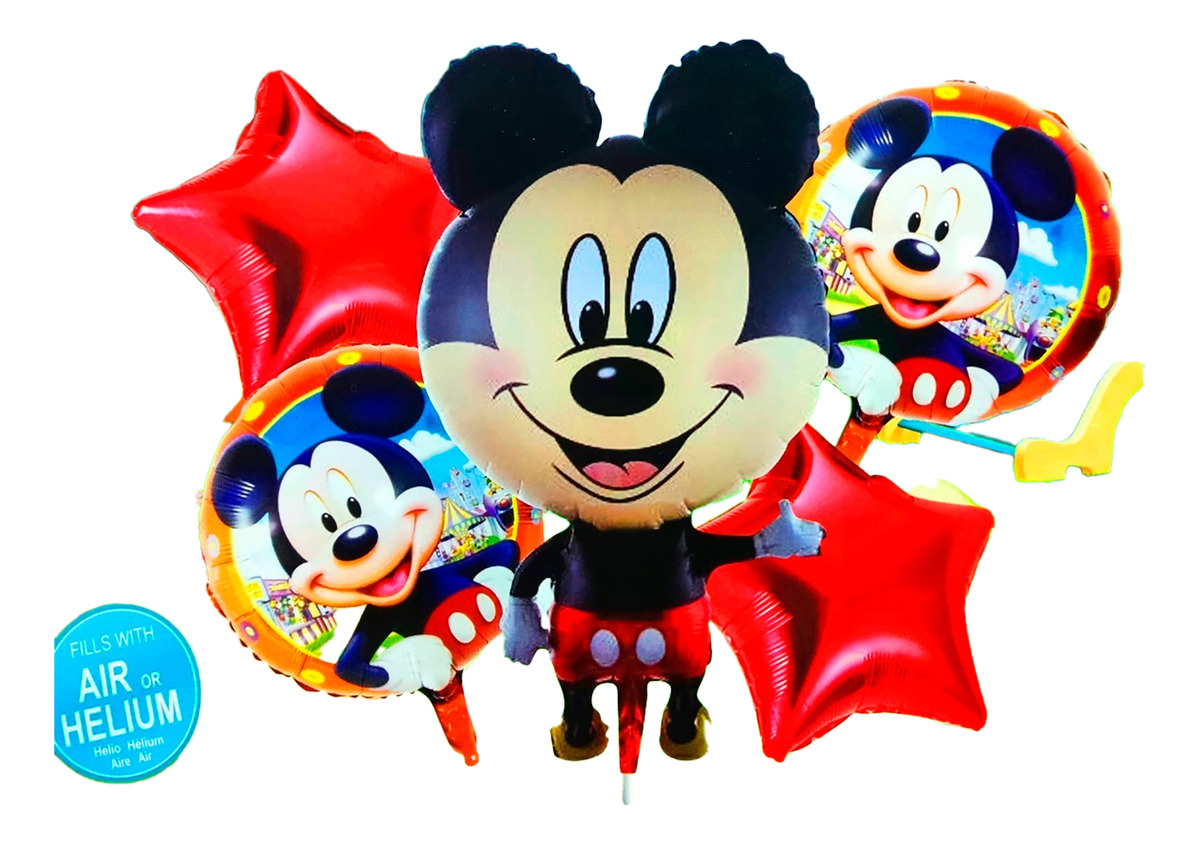 Bouquet Globos Decoracion Mickey Mouse Rojo Niño Promo Top