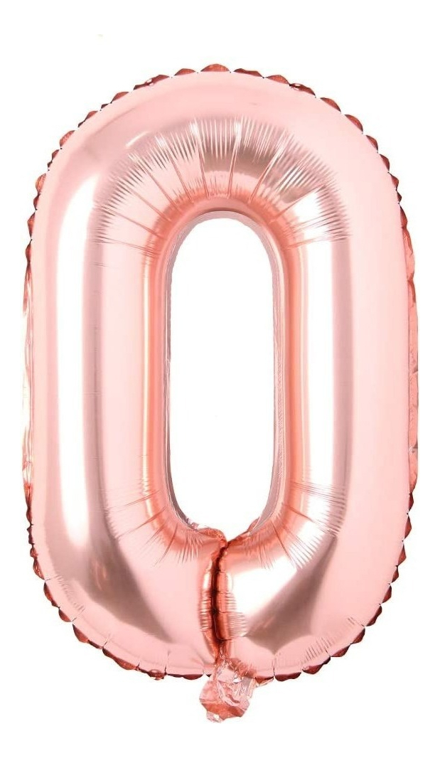 Globo Numero Oro Rosa 1 2 3 4 5 6 7 8 9 0 Altura 40cm Barato - Imagen 2