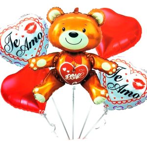 Kit Globos Bombas San Valentin Amor Oso Aniversario Te Amo