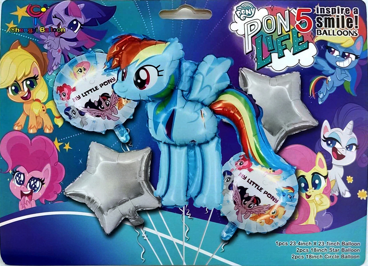 Bouquet Globos Uniconio Rainbow Dash Arcoiris Decoracion - Imagen 3