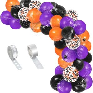 Globos Halloween Dia Niños Naranja Negro Morado Comprar Ya